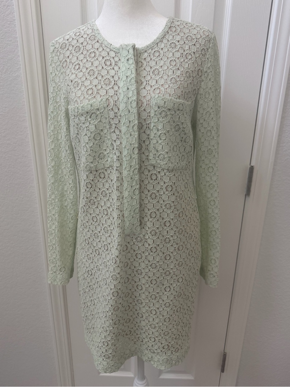 Victoria Beckham for Target Mint Green Lace Shift Dress Size M EUC
